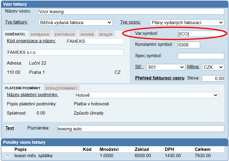 vzor faktury ico
